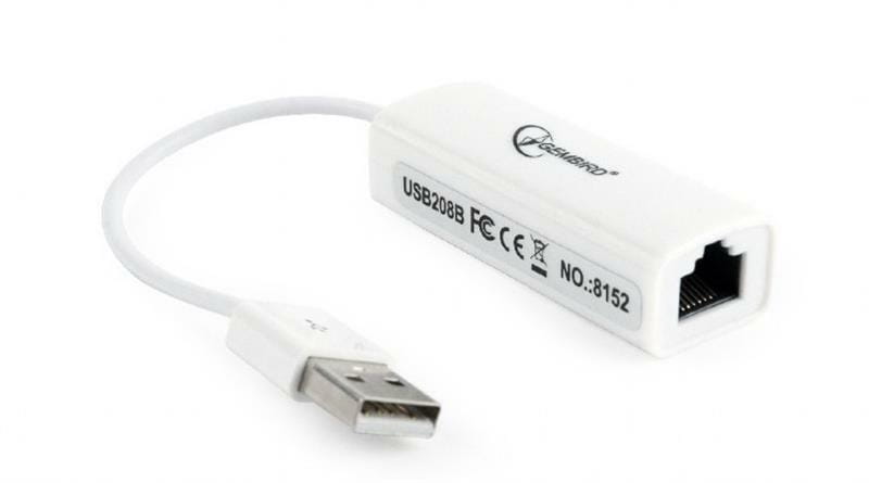 Сетевой адаптер Gembird (NIC-U2-02) USB - Fast Ethernet, белый