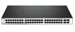 Коммутатор D-Link DGS-1210-52MP/ME 48x1GE c PoE, 4x1000BaseX SFP, L2