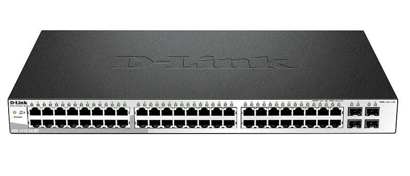 Комутатор D-Link DGS-1210-52MP/ME 48x1GE c PoE, 4x1000BaseX SFP, L2