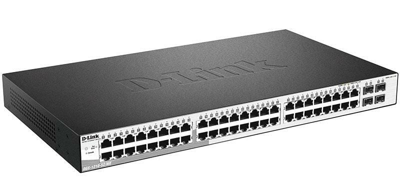 Комутатор D-Link DGS-1210-52MP/ME 48x1GE c PoE, 4x1000BaseX SFP, L2