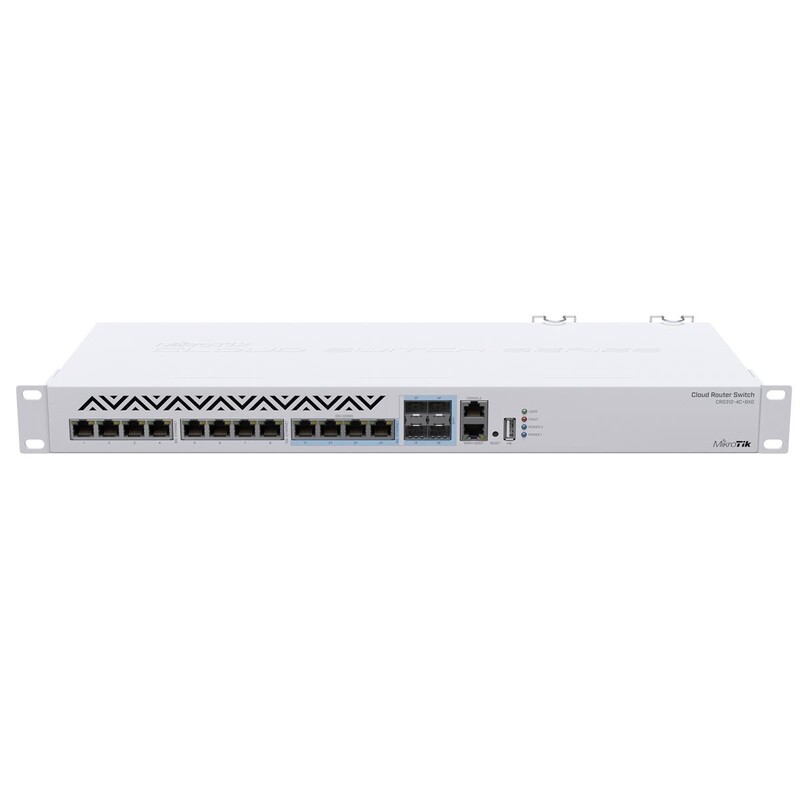 Комутатор MikroTik CRS312-4C+8XG-RM (8xGE PoE, 4xCombo, USB, 1хRJ45)