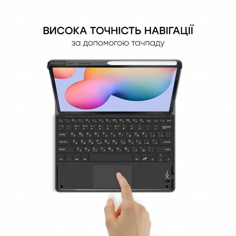 Чехол-клавиатура Airon Premium для Samsung Galaxy Tab S6 Lite SM-P610/SM-P615 Black (4822352781056) с тачпадом