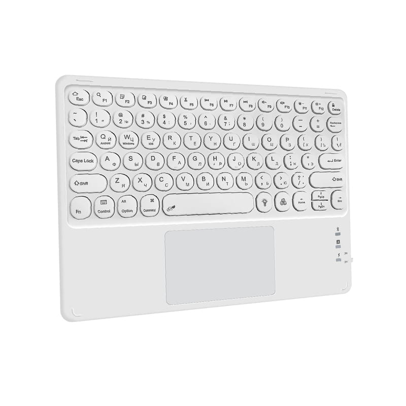 Клавiатура AirOn Easy Tap 2 White з тачпадом та LED для Smart TV та планшета (4822352781089)