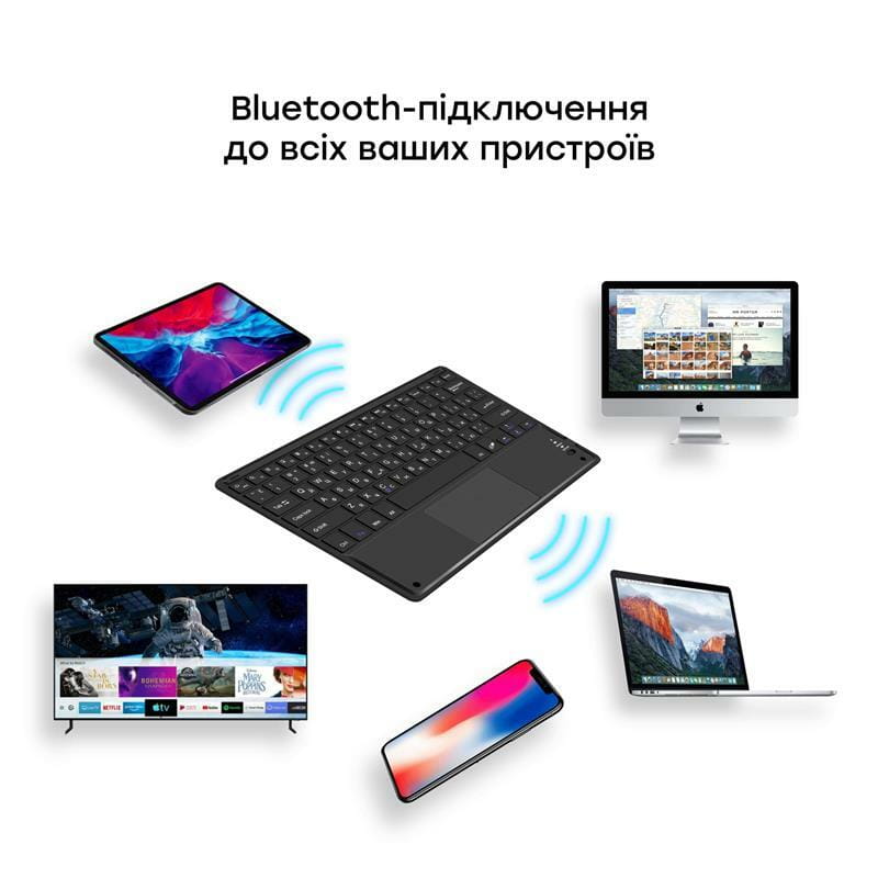 Клавiатура AirOn Easy Tap для Smart TV і планшета з тачпадом (4822352781088)