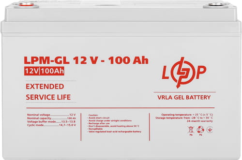 Фото - Батарея для ИБП Logicpower Акумуляторна батарея  12V 100AH  GEL LP3871 (LPM-GL 12 - 100 AH)