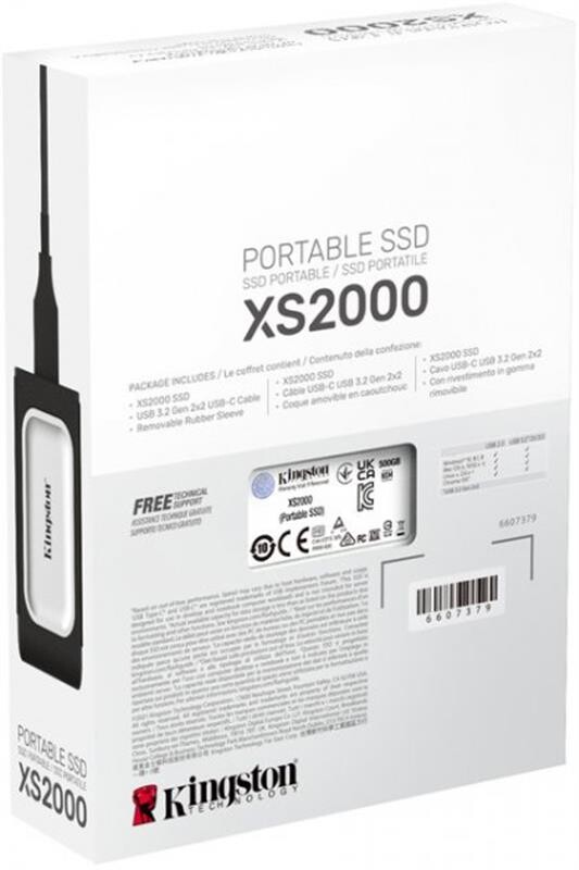 Накопитель внешний SSD Portable USB  500GB Kingston XS2000 Silver (SXS2000/500G)