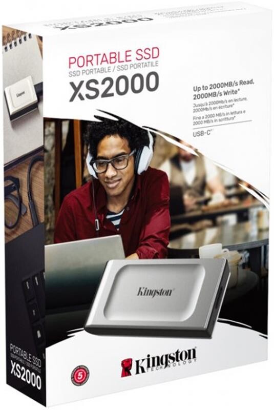 Накопитель внешний SSD Portable USB  500GB Kingston XS2000 Silver (SXS2000/500G)