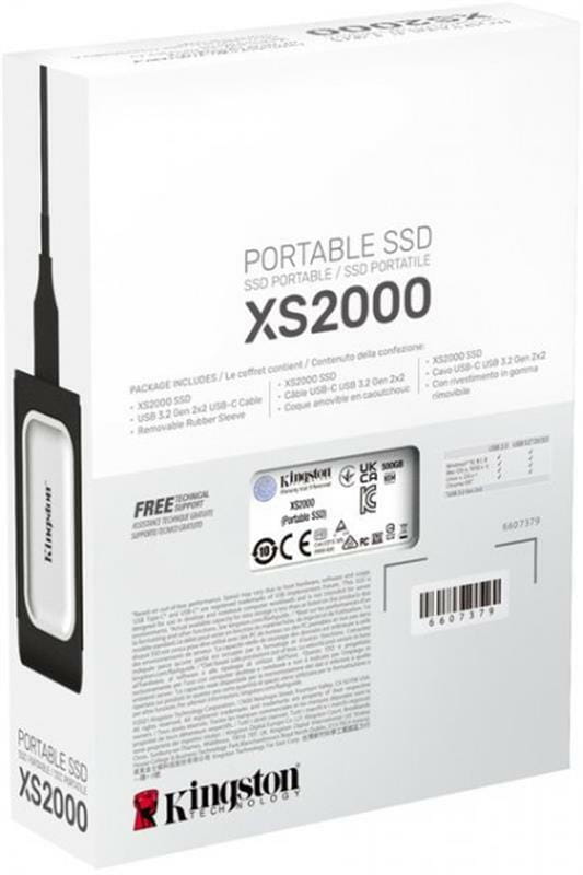 Накопитель внешний SSD Portable USB 1.0ТB Kingston XS2000 Silver (SXS2000/1000G)
