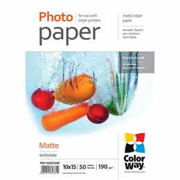 Фотобумага ColorWay матовая 190г/м2 10x15см 50 л. (PM1900504R)