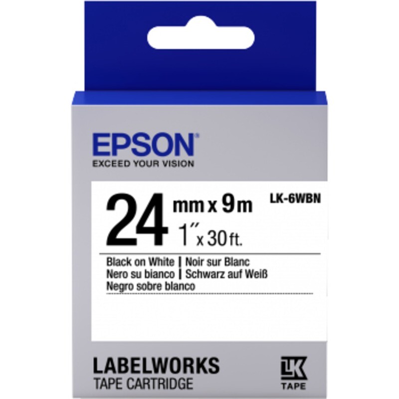 Лента Epson LK6WBNStd Black/White 24mm/9m (C53S656006)