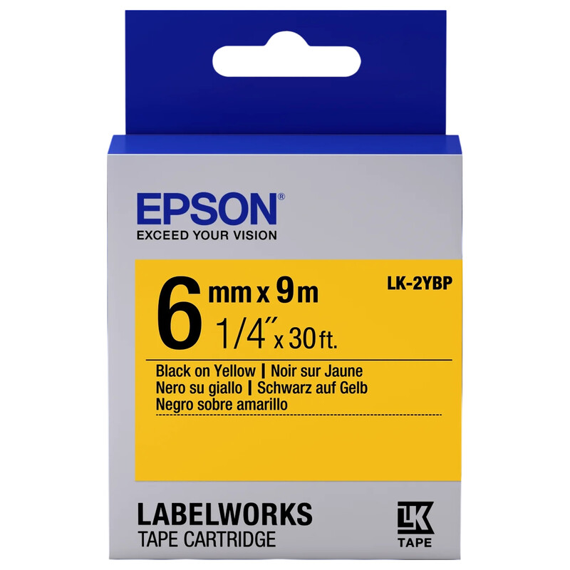 Стрічка Epson LK2YBP Pastel Black/Yellow 6mm/9m (C53S652002)