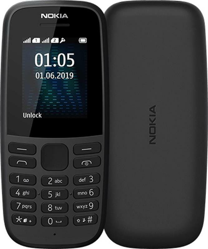 Мобільний телефон Nokia 105 2019 Single Sim Black (без зарядного пристрою)