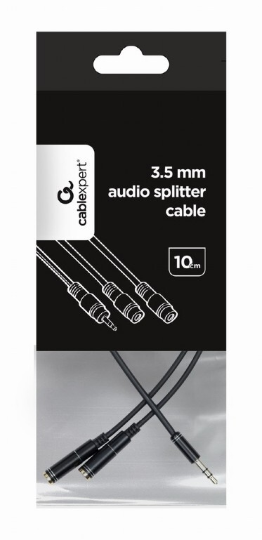 Аудио-кабель Cablexpert 3.5 мм - 2х3.5 мм (M/F), 0.1 м, черный (CCA-415-0.1M)