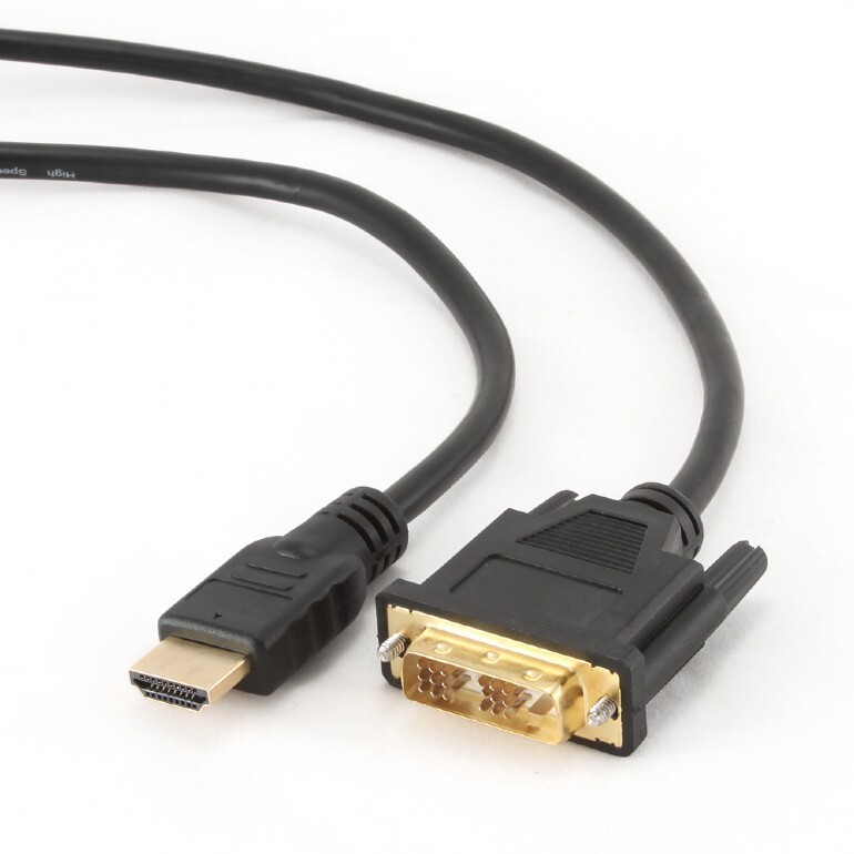 Кабель Cablexpert HDMI - DVI V 1.3 (M/M), двунаправленный, single-link, 18 + 1 pin, 3 м, Black (CC-HDMI-DVI-10)