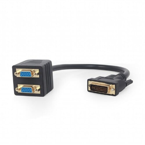Photos - Cable (video, audio, USB) Cablexpert Розгалужувач  DVI - 2хVGA (M/F), 0.3 м, Black  A (A-DVI-2VGA-01)