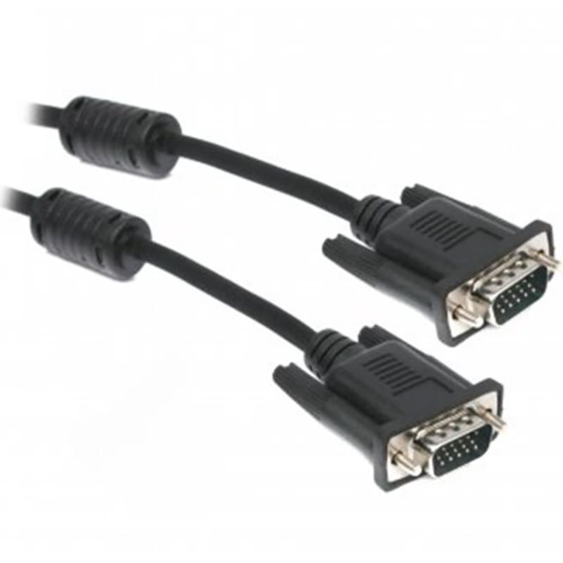 Кабель Maxxter VGA-VGA HD15M/HD15M 3+9C, с 2-мя фер, 1.8 м, черный (V-PVGA-6)