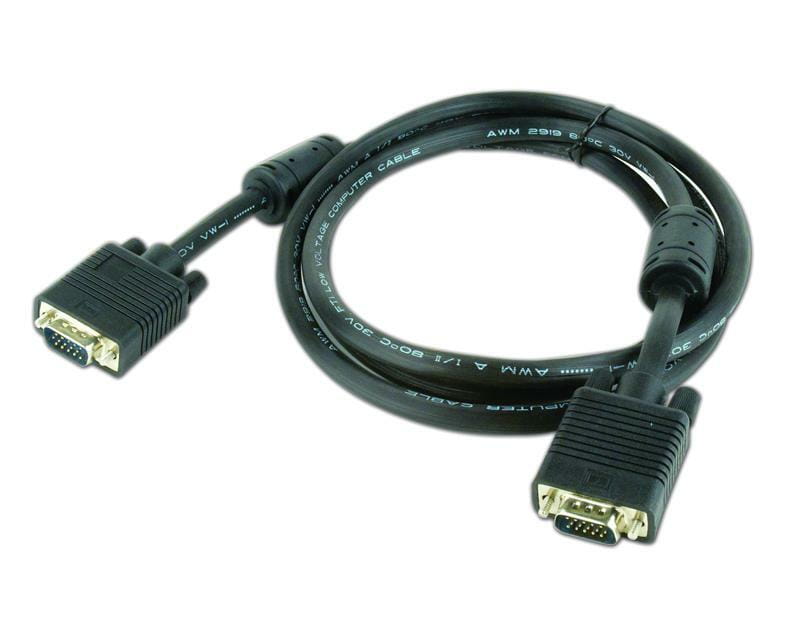 Кабель Cablexpert (CC-PPVGA-6B) VGA-VGA HD15M/HD15M с 2-мя фер. кольцами, двойной экран, черный, 1,8м