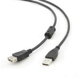 Кабель Cablexpert удлинитель USB - USB V 2.0 (M/F), 4.5 м, Ферритовый фильтр, черный (CCF-USB2-AMAF-15)