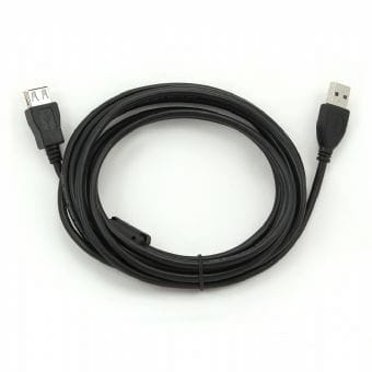 Кабель Cablexpert USB - USB V 2.0 (M/F), удлинитель, ферритовый фильтр, 3.0 м, черный (CCF-USB2-AMAF-10)