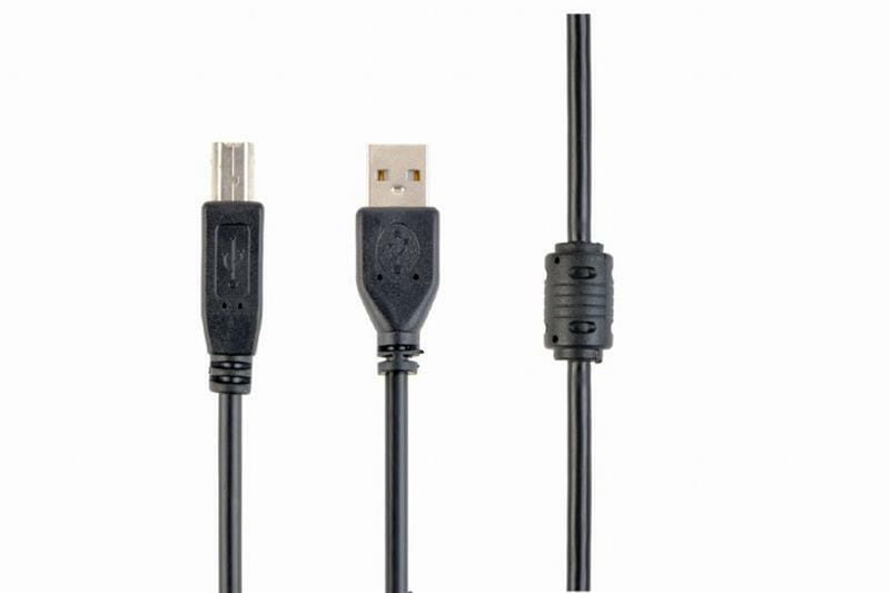 Кабель Cablexpert USB - USB Type-B V 2.0 (M/M), 3.0 м, Феритовий фільтр, чорний (CCF-USB2-AMBM-10)