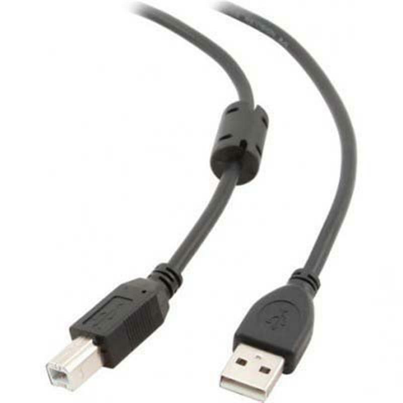 Кабель Maxxter USB - USB Type-B V 2.0 (M/M), 3 м, ферритовый фильтр, Black (UF-AMBM-10) пакет