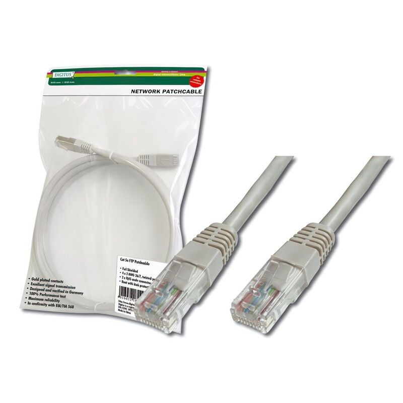 Патч-корд Digitus (DK-1511-020) cat.5e, UTP, 2м, AWG 26/7, PVC, сірий