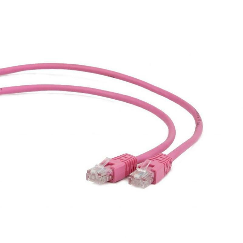 Патч-корд UTP Cablexpert (PP12-0.5M/RO) літий, 50u "штекер із засувкою, 0.5 м, рожевий