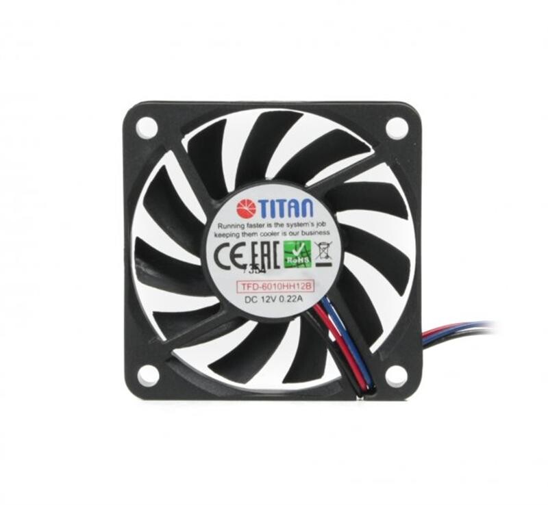 Вентилятор Titan TFD-6010HH12B, 60x60x10мм, 3-pin, чорний