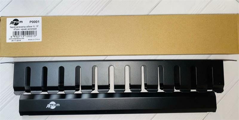 Организатор кабеля ATcom P0001 1U, 19", черный, металлический