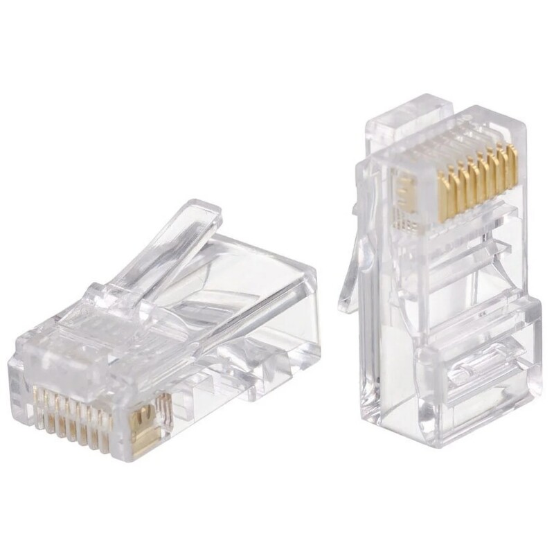 Конектор RJ 45 Cablexpert (PLUG3UP6/100) із позолоченими контактами (100 шт/уп)