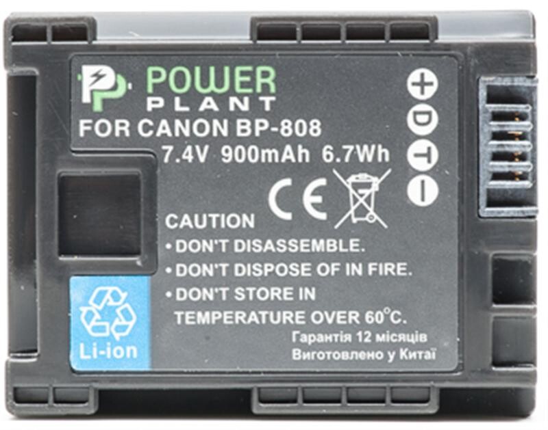 Аккумулятор PowerPlant Canon BP-808 Chip 900mAh (DV00DV1260)