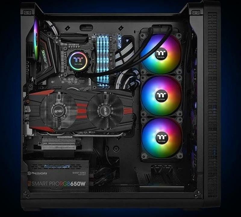 Система водяного охлаждения Thermaltake Water 3.0 360 ARGB Sync (CL-W234-PL12SW-A), Intel: 2066/20113/2011/1366/1156/1155/1151/1150, AMD: FM2/FM1/AM4/AM3+/AM3/AM2+/AM2, 3х120мм, 4-pin