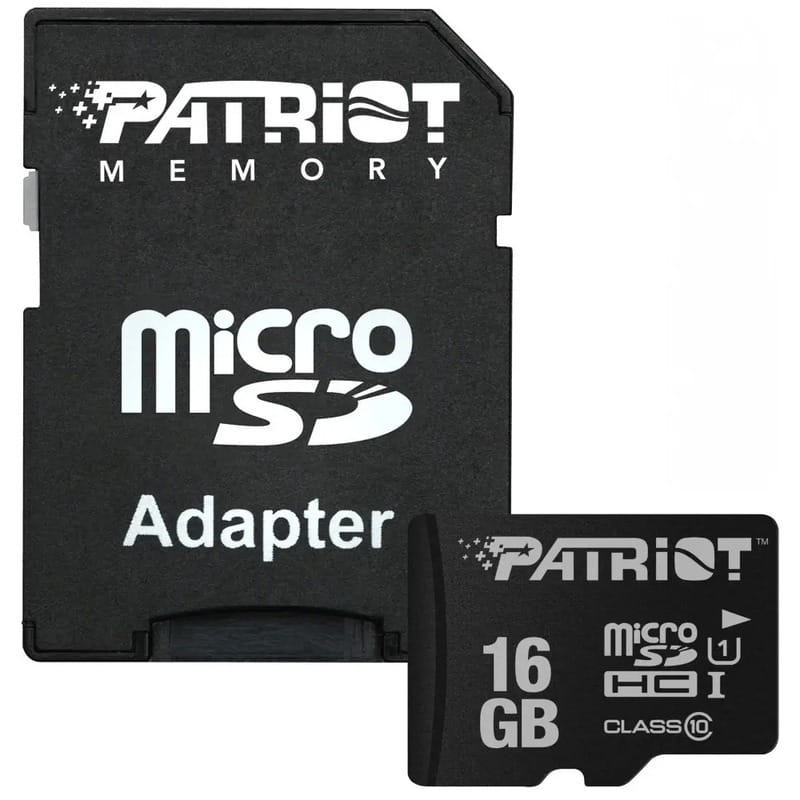 Карта памяти MicroSDHC 16GB UHS-I Class 10 Patriot LX + SD-adapter (PSF16GMCSDHC10)