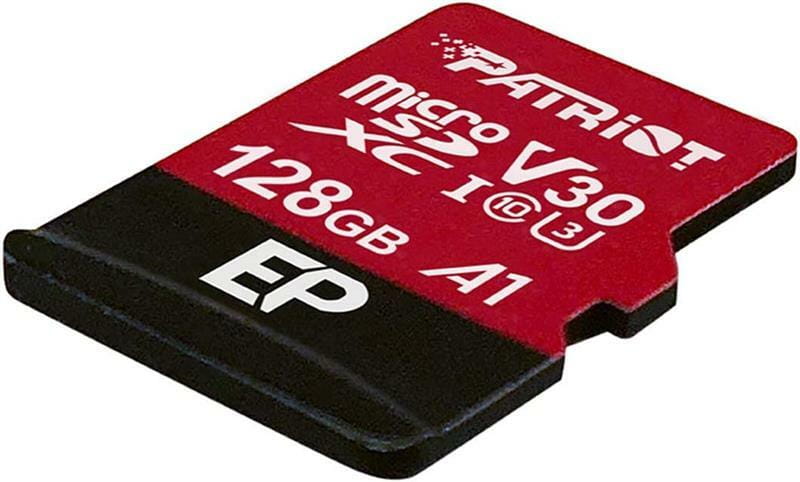 Карта памяти MicroSDXC 128GB UHS-I/U3 Class 10 Patriot EP A1 R90/W80MB/s + SD-adapter (PEF128GEP31MCX)