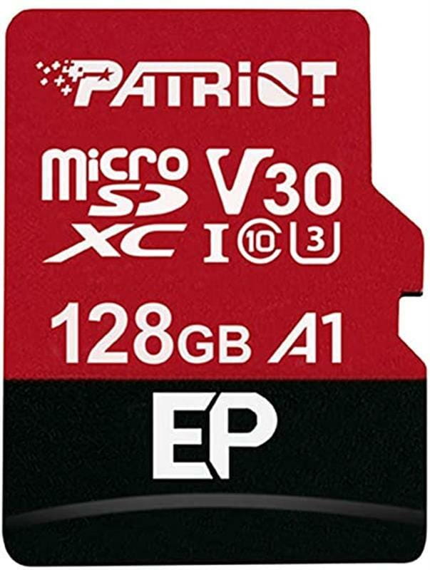 Карта памяти MicroSDXC 128GB UHS-I/U3 Class 10 Patriot EP A1 R90/W80MB/s + SD-adapter (PEF128GEP31MCX)