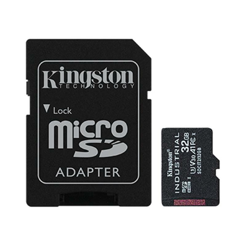 Карта памяти MicroSDHC 32GB UHS-I/U3 Class 10 Kingston Industrial + SD-adapter (SDCIT2/32GB)