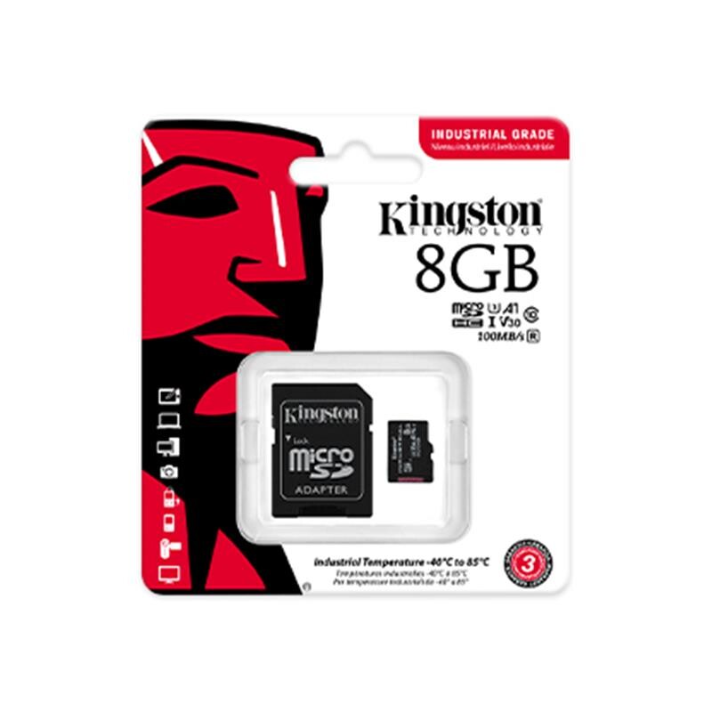 Карта пам`ятi MicroSDHC 8GB UHS-I/U3 Class 10 Kingston Industrial + SD-adapter (SDCIT2/8GB)