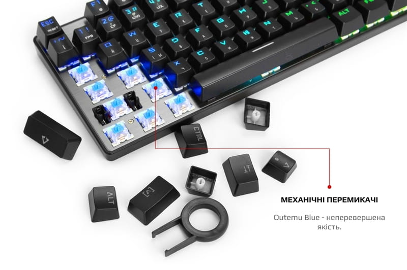 Комплект (клавиатура, мышь) Motospeed CK888 Outemu Blue (mtck888mb) Silver/Black USB