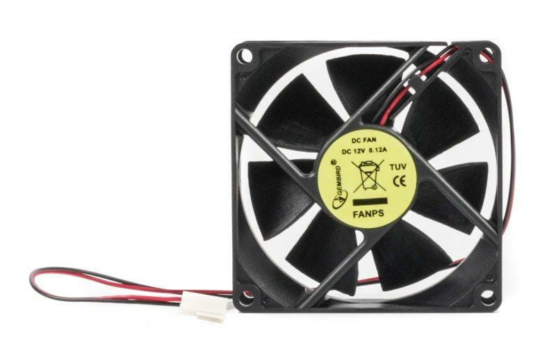 Вентилятор Gembird FANPS; 80х80х25мм, 2-pin, черный