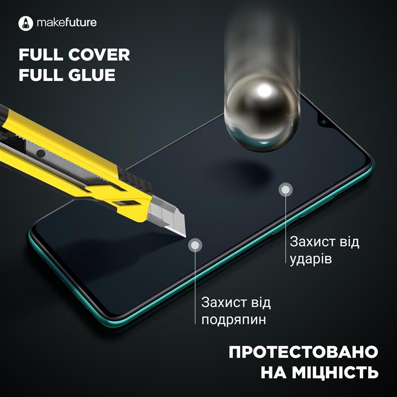 Защитное стекло MakeFuture для Samsung Galaxy A21s SM-A217 Full Cover Full Glue, 0.25mm (MGF-SA21S)