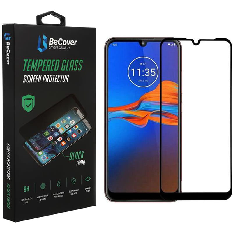 Защитное стекло BeCover для Motorola Moto E6i Black (706654)