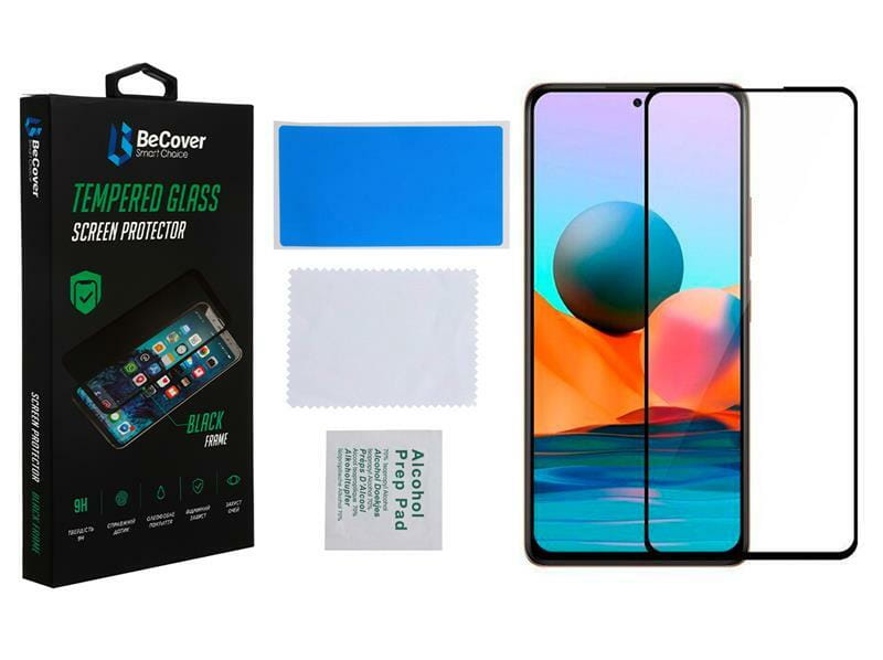 Защитное стекло BeCover для Xiaomi Redmi Note 10 5G Black (706653)