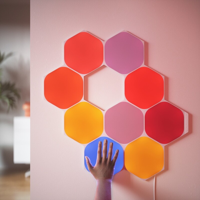 Розумна система освітлення Nanoleaf Shapes Hexagon Starter Kit Apple HomeKit, 9 шт. (NL42-0002HX-9PK)