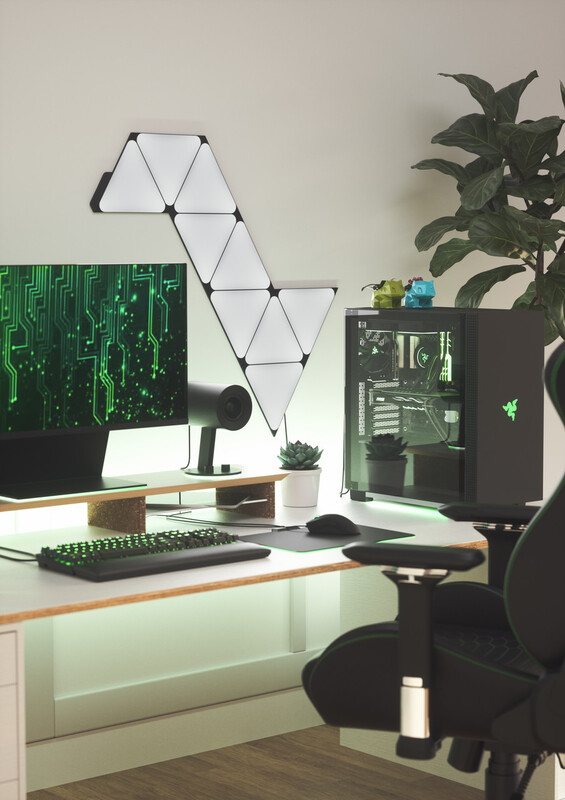 Розумна система освітлення Nanoleaf Shapes Ultra Black Triangles Starter Kit, Apple HomeKit, 9 шт. (NL47-0102TW-9PK)