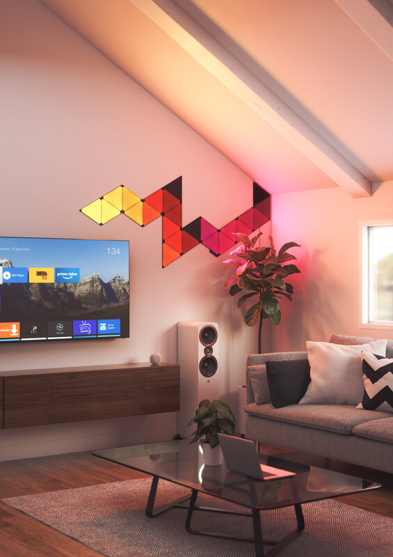 Розумна система освітлення Nanoleaf Shapes Ultra Black Triangles Starter Kit, Apple HomeKit, 9 шт. (NL47-0102TW-9PK)