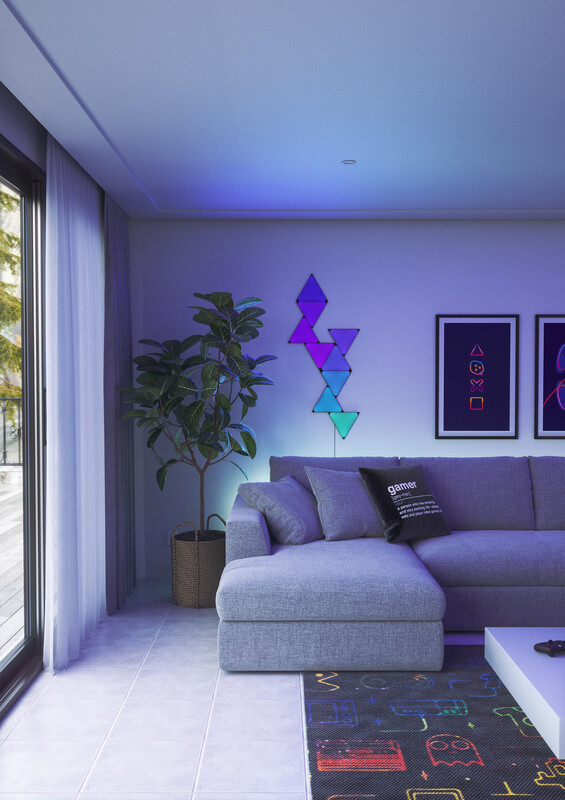 Розумна система освітлення Nanoleaf Shapes Ultra Black Triangles Starter Kit, Apple HomeKit, 9 шт. (NL47-0102TW-9PK)