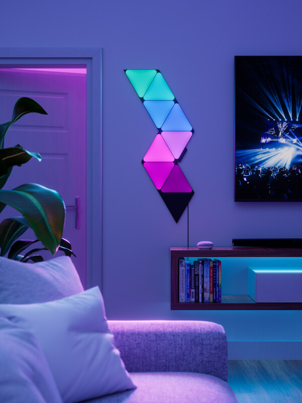 Розумна система освітлення Nanoleaf Shapes Ultra Black Triangles Starter Kit, Apple HomeKit, 9 шт. (NL47-0102TW-9PK)