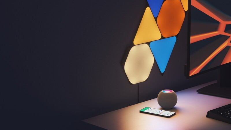 Розумна система освітлення Nanoleaf Shapes Ultra Black Hexagons Starter Kit, Apple HomeKit, 9 шт. (NL42-0102HX-9PK)