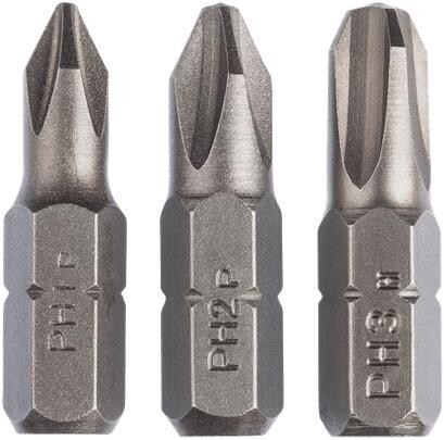 Біта Bosch PH1, PH2, PH3, 25мм набір 3шт (2.609.255.964)