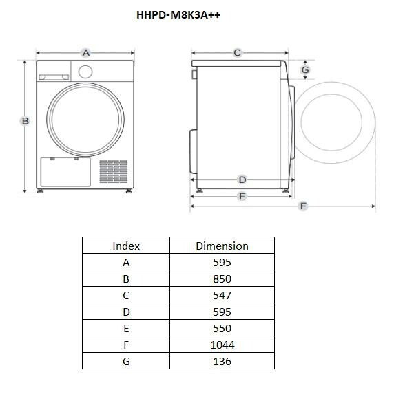 Сушильна машина Heinner HHPD-M8K3A++